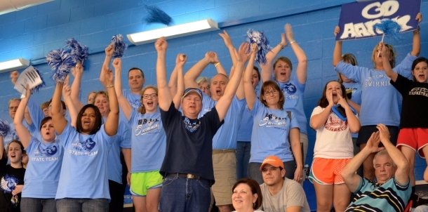 Bruin Faithful Cheer on their Bruin Swimmers!