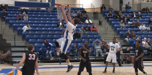 Senior John Nekonchuk gave the Wampus Cats a lift with this big dunk against Russellville