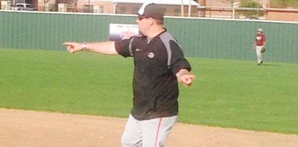 Coach Bryant working hard at First Base!