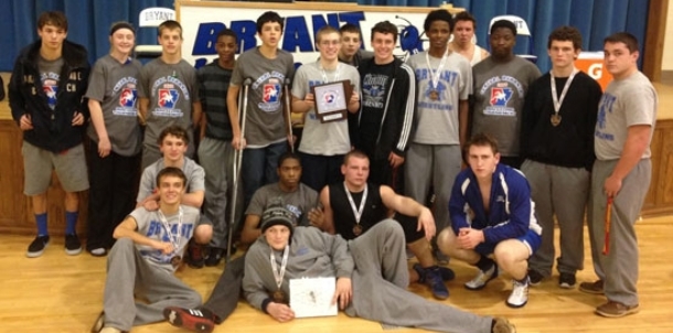 Bryant wrestling team earns second at conference tourney