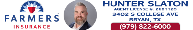 Advertisement image for Hunter Slaton Farmers Insurance