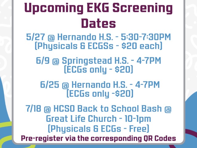 SUMMER ECG SCREENING OPPORTUNITIES