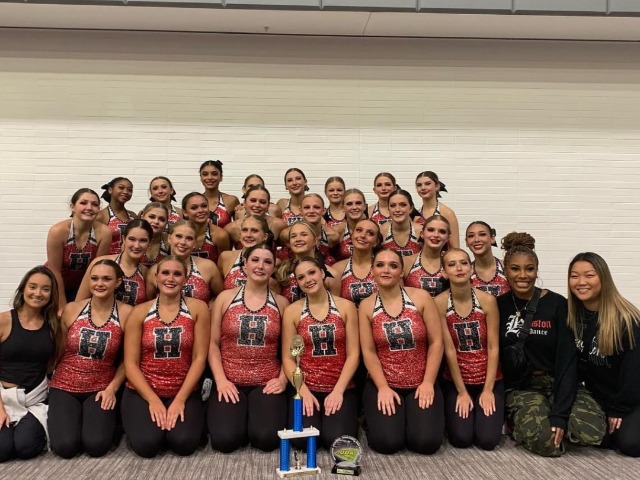 Houston High School’s varsity pom and varsity cheer see success at first competition for 23-24