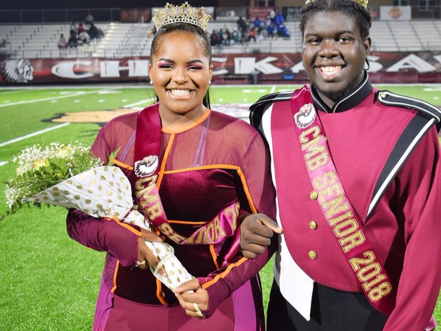 The Blytheville High School Chickasaw Marching Band members 