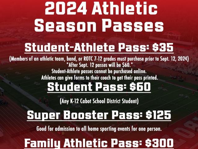 Cabot Athletics Tickets & Season Passes Information: 2024-2025 Season