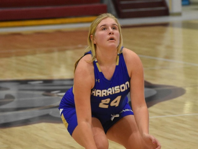 Harrison girls step off bus for win