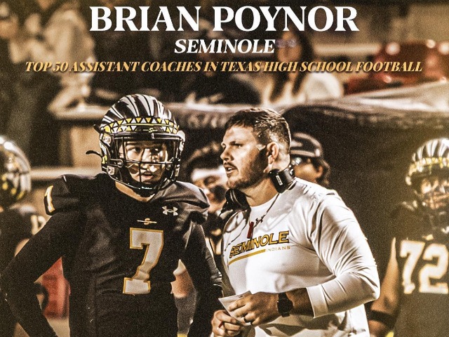 Seminole's Brian Poynor Honored Among Texas' Best Assistant Football Coaches