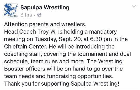 Attention Wrestlers