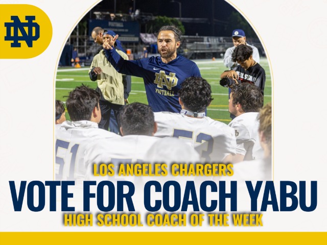 Vote For Coach Yabu for the Los Angeles Chargers High School Coach of the Week 