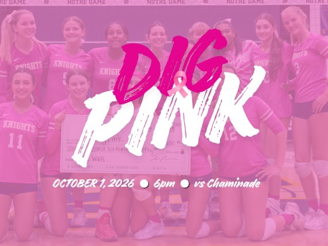 Notre Dame to Host Dig Pink Match on October 1 