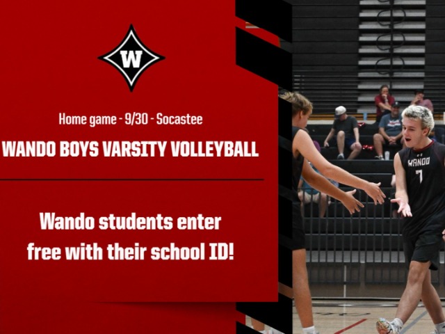 Wando students enter FREE with their school ID for Boys Varsity Volleyball - 9/30