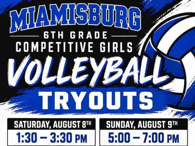 Miamisburg 6th Grade Girls Volleyball Tryout Information