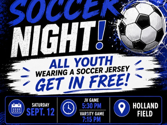 Boys Soccer Youth Night- Saturday, September 12th
