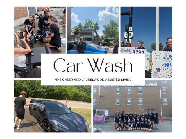 MHS Cheer and Laurelwood Assisted Living Host Successful Charity Car Wash