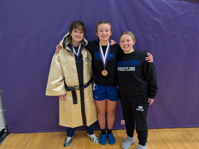 Lila Krull, Livi Krull, and Elin Flanagan together after the Middletown Girl's Coaches Classic 