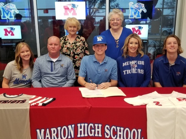 Marion Baseball Player Signs with Memphis
