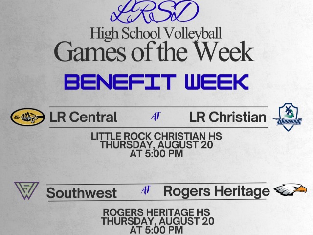 Benefit Games are August 20. Central travels to Little Rock Christian. Southwest travels to Rogers Heritage