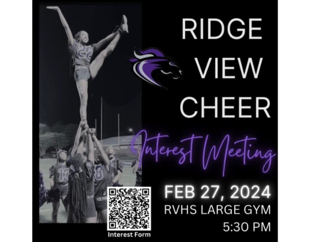 Ridge View Cheer Interest Meeting 2024-2025