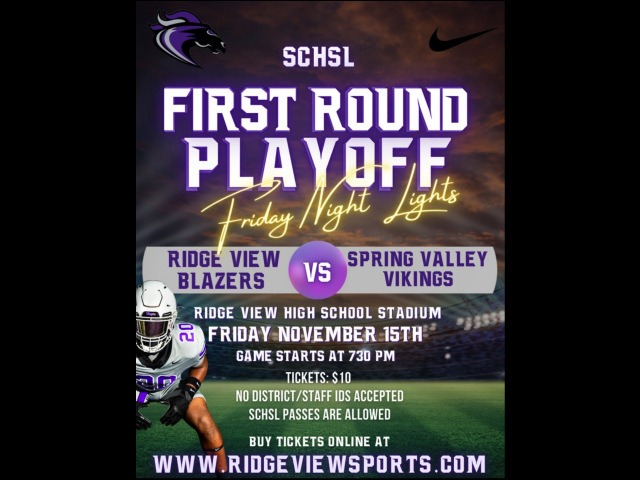 Football Playoffs Friday vs Spring Valley