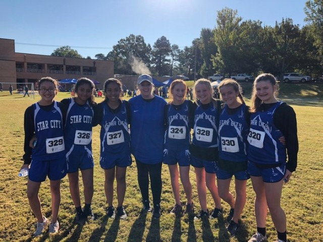 JR High Girls celebrate a District 2nd place at District Meet in Monticello!