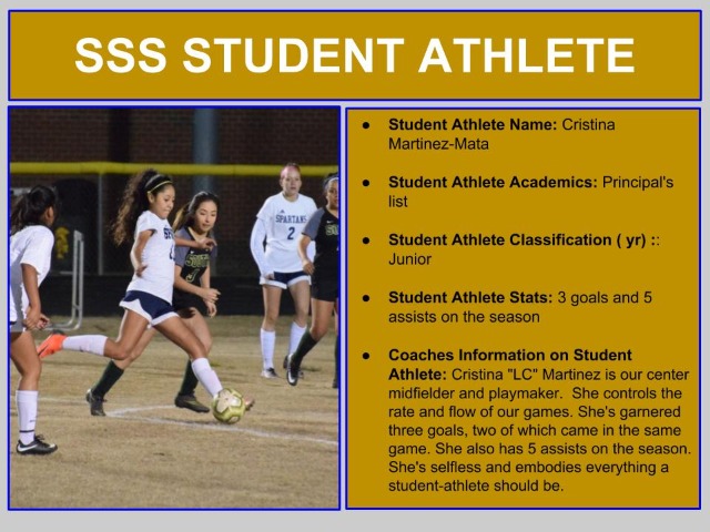 SSS Student Athlete of the Week