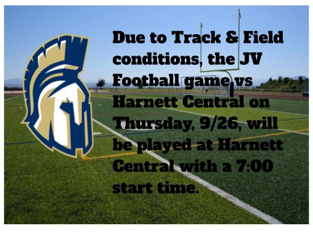 JV Football Game is Moved