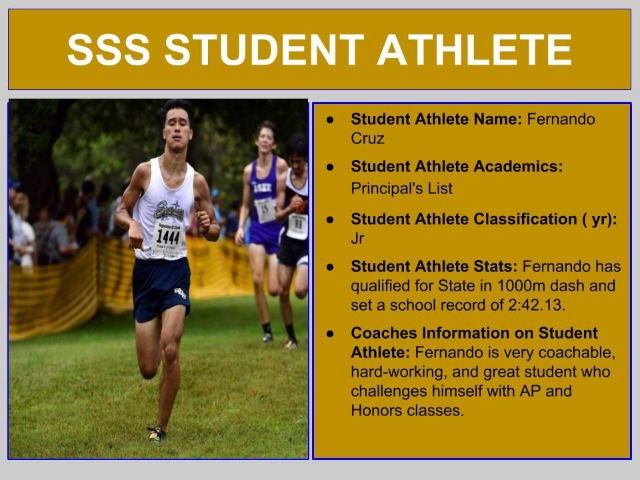 SSS STUDENT ATHLETE OF THE WEEK