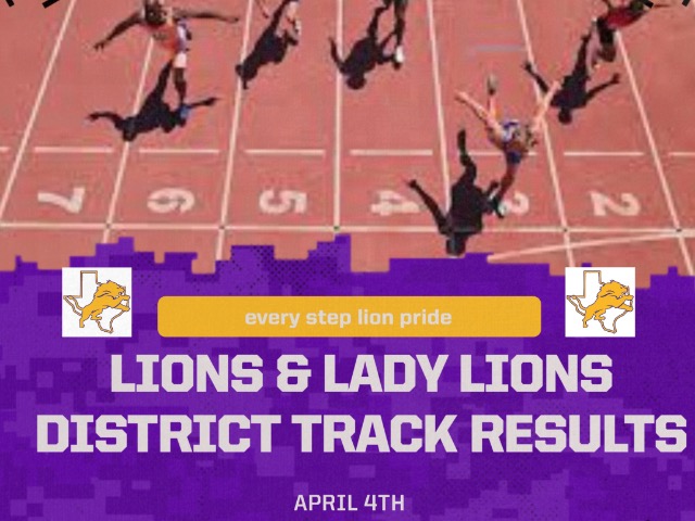 Lions & Lady Lions District Track Results