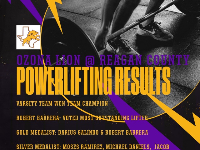 Lions Powerlifting Results @ Reagan County