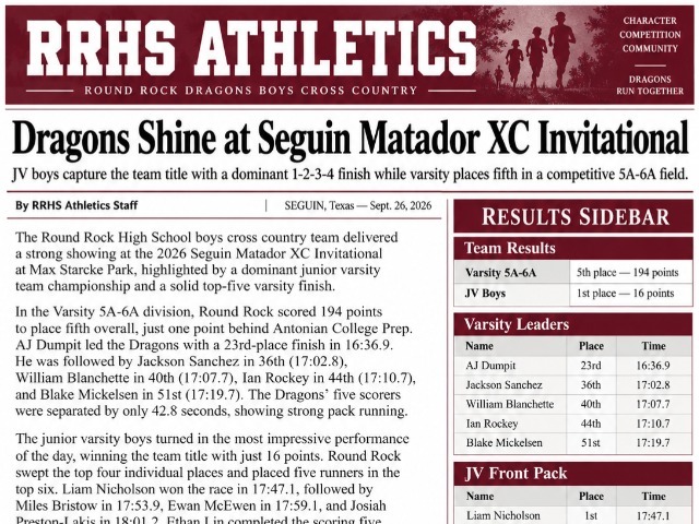 Week 7: Seguin XC Meet