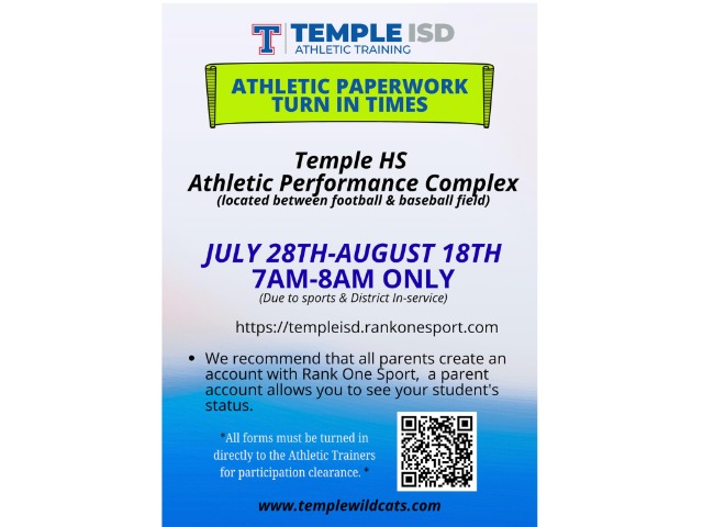 Athletic Paperwork Turn in Times