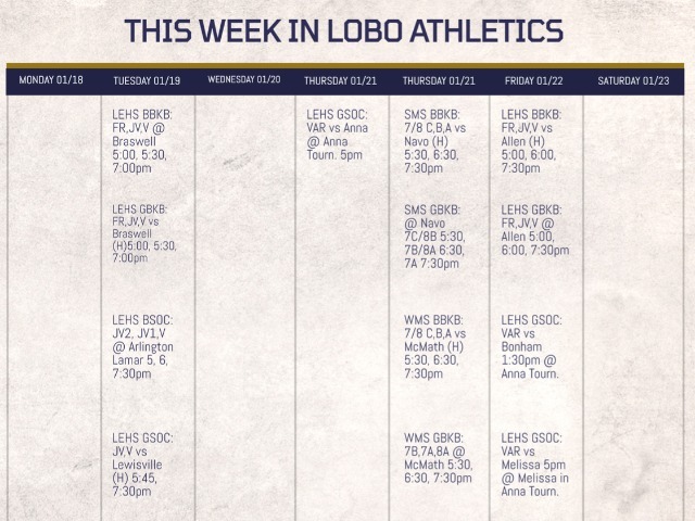 LEISD Athletic Events Week of 01/18/21, Ticket & Broadcast Information