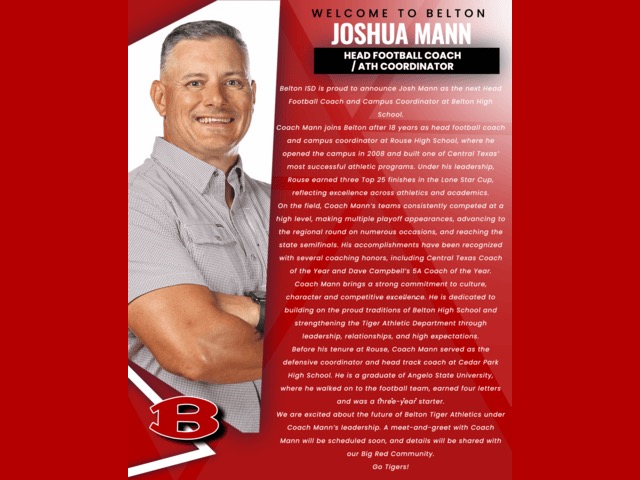 Coach Mann being welcome as new Football Coach at Belton High