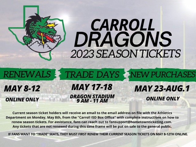 Trade Days begin tomorrow for Dragon season tickets