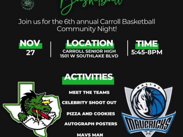 Join. us for the 6th Annual Carroll Basketball Community Night - Tonight