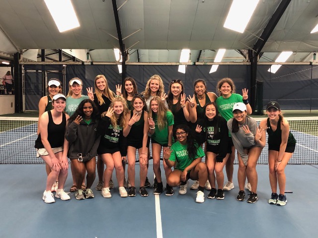 Lady Dragon Tennis breaks away for Spring and comes back with trophy