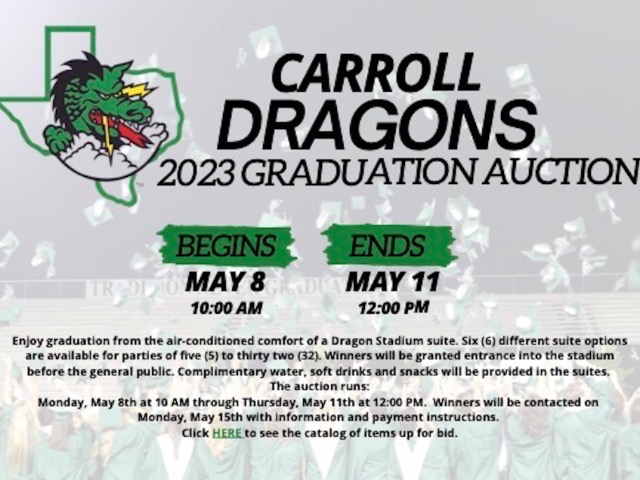 Graduation Auction Deadline extended - bid until May 14th at 8pm