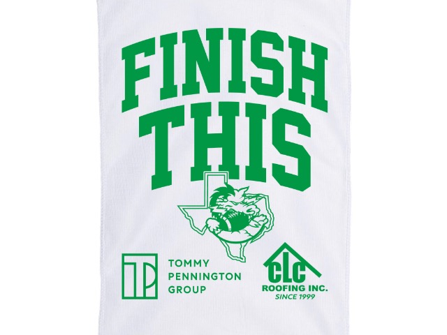 Finish This Rally Towels - Thank you Tommy Pennington Compass Realtors and CLC Roofing