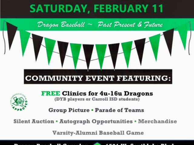 Dragon Baseball Palooza Saturday, Feb. 11