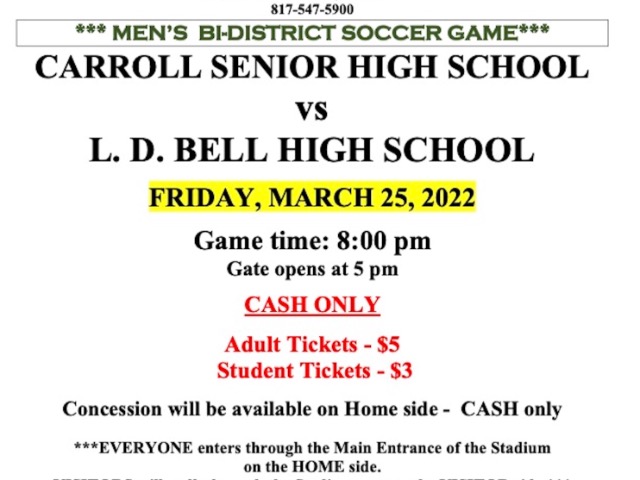 Dragon Soccer takes on LD Bell in Bi-District Playoffs