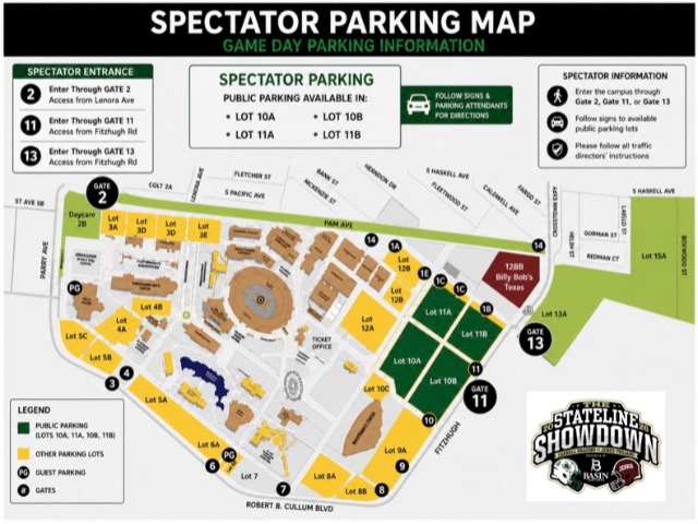 Game Day Parking info at the Cotton Bowl