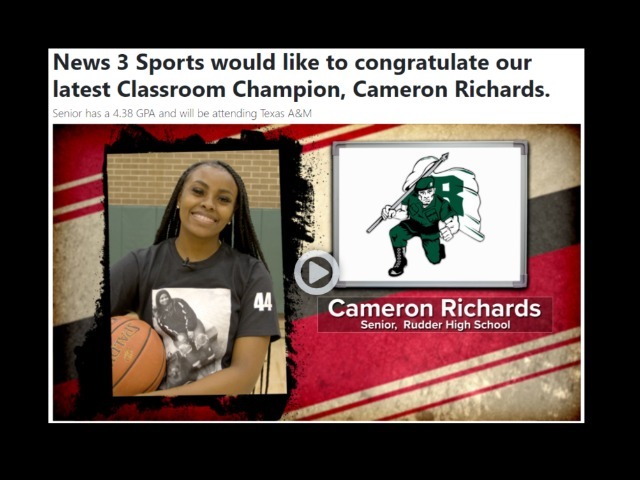Cameron Richards-KBTX Classroom Champion