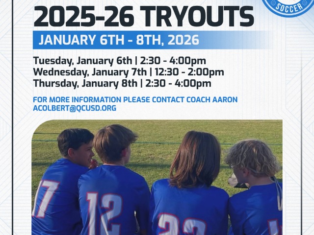 2026 Junior High Boys Soccer Tryouts