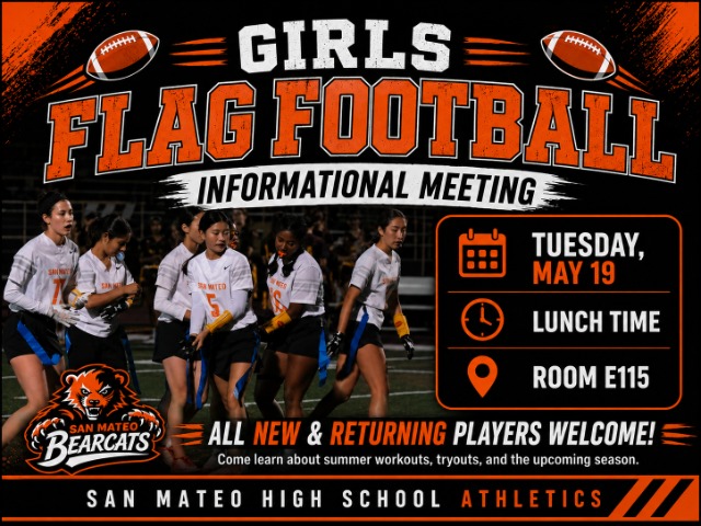 2026 Girls Flag Football Meeting 5/19 at lunch in E115