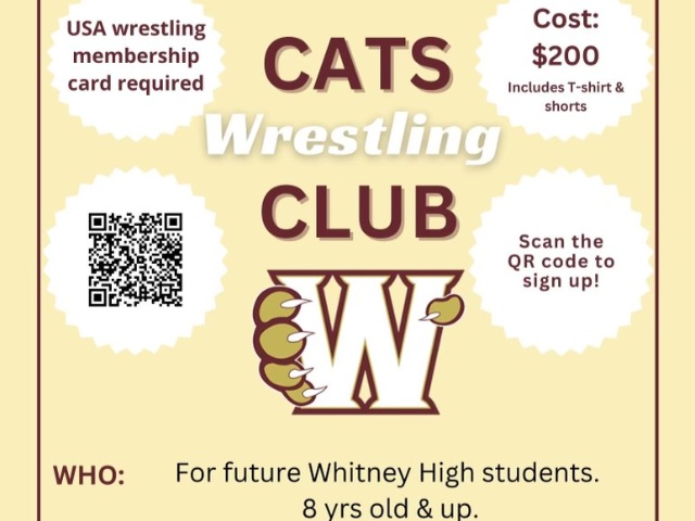Image for Cats Wrestling Club Begins Feb. 28, 2024
