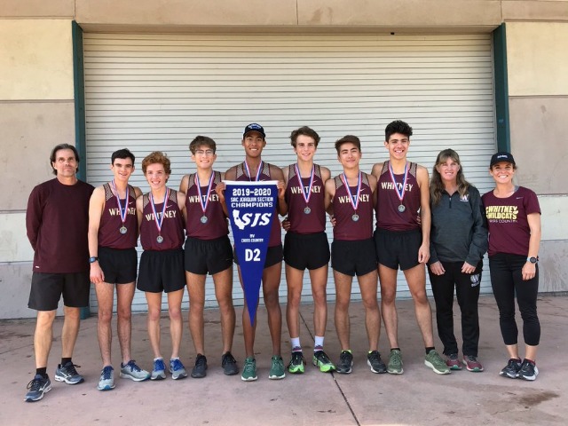 The men's varsity cross country team placed first at the CIF section meet