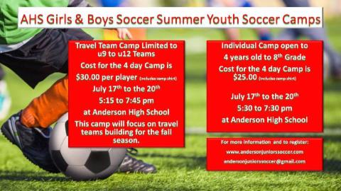Register for Anderson Juniors Soccer Camp