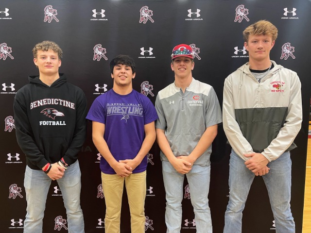 Four Mustangs Sign with Colleges