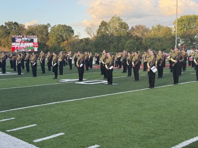 Marching Band Showing off New Uniforms