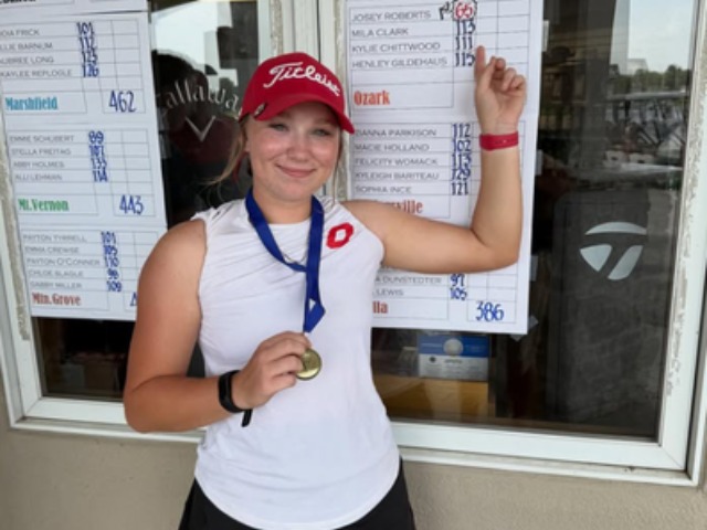 Josie Roberts Showing Off her Course Record 
